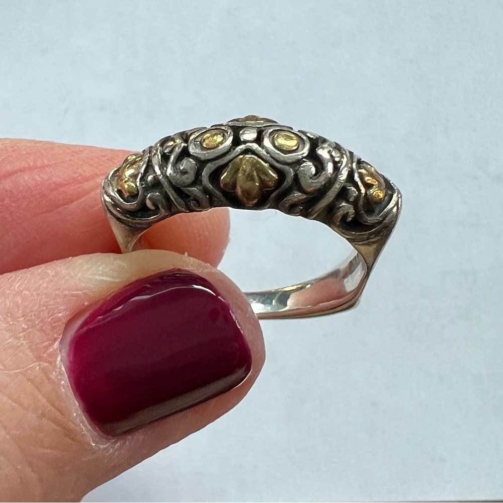John Hardy Sterling Silver and Gold Ring